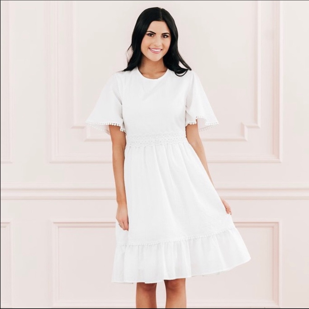 Rachel Parcell White Eyelet Midi Dress